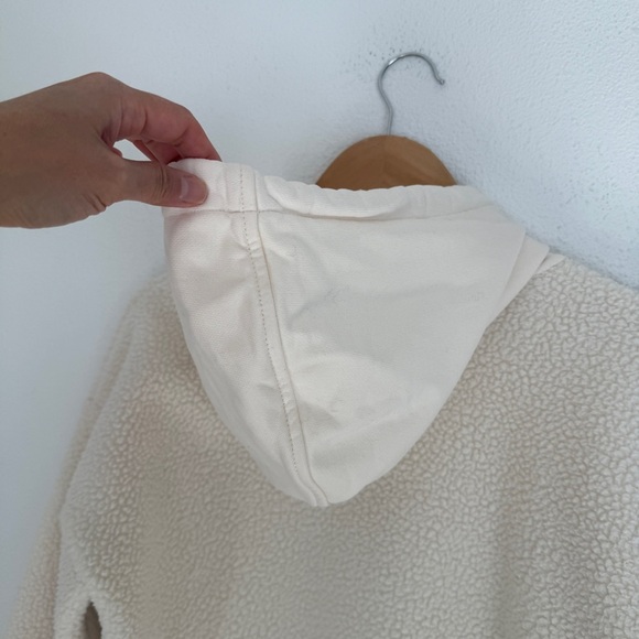 Madewell Resourced Fleece Bubble Sleeve Sherpa Hooded Sweatshirt XS - Picture 11 of 12